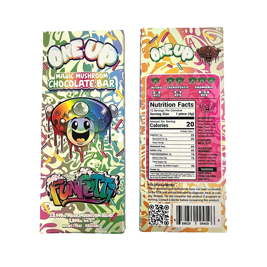 One Up Magic Mushroom Chocolate Bar - Fun Fetty | 12g