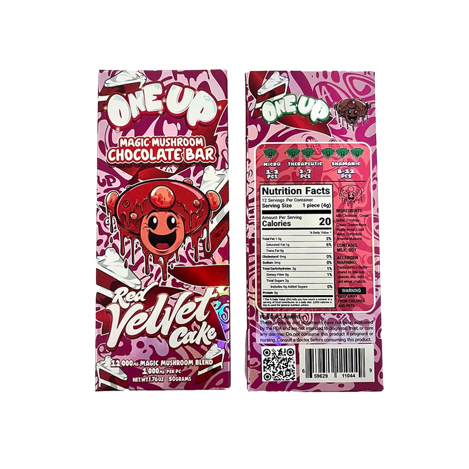 One Up Magic Mushroom Chocolate Bar - Red Velvet Cake | 12g