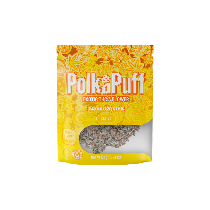 Polkapuff - Lemon Spark | Sativa | 1g Exotic THC-A Flower
