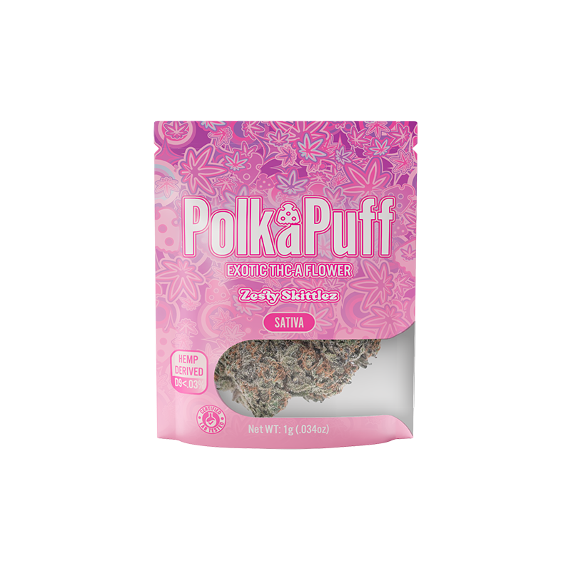 PolkaPuff - Zesty Skittlez | Sativa | 1g Exotic THC-A Flower