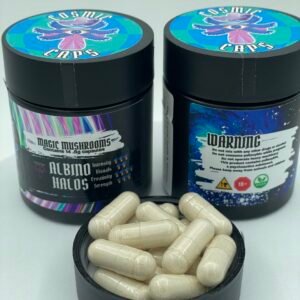 Cosmic Caps Shroom Capsules – Albino Golden Halo | 14.5g